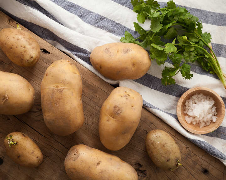 new potatoes and coriander