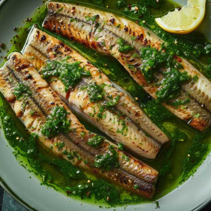 smoked eel with green sauce