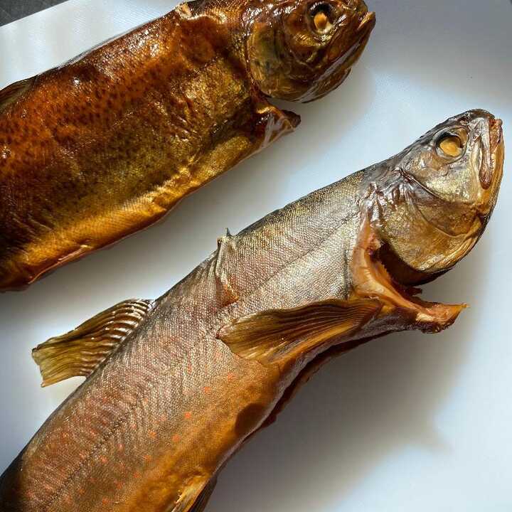 smoked eels on a plate